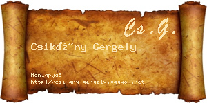 Csikány Gergely névjegykártya